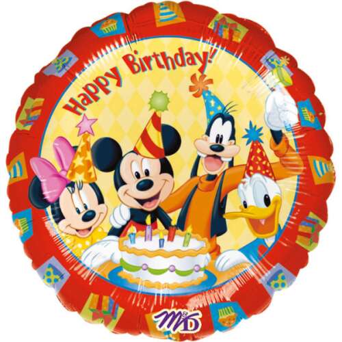 MD - Mickey és Minnie Szülinapi Fólia Lufi - Gömb - 43cm