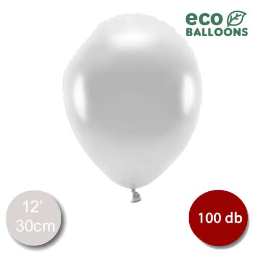 ECO Balloons - Metál Ezüst Lufi - 30cm - 100 db
