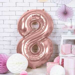 Party Deco Balon foliowy Cifra "8", 86cm, roz auriu universal 61235973 - Decoratii si echipamente pentru petreceri