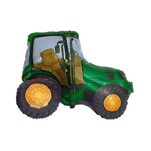 Fólia lufi, nagyforma, zöld traktor, 24"