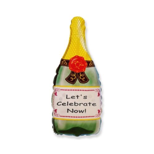Let's Celebrate Now! Pezsgős üveg fólia lufi, 80cm - Lufi