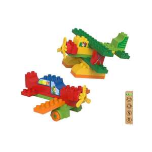 BiOBUDDi BB-0240 | Große Bausteine Fahrzeuge | Flugzeug Bauset | 38 Teile | 1,5-6 Jahre | Zwei Flugzeuge aus Blöcken gebaut - BiOBUDDi