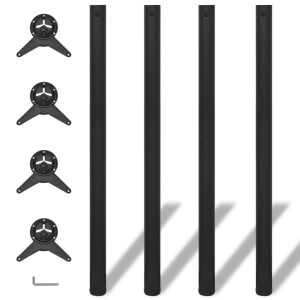 vidaXL 4-teiliges Set schwarzer verstellbarer Tischbeine - Möbelfüße