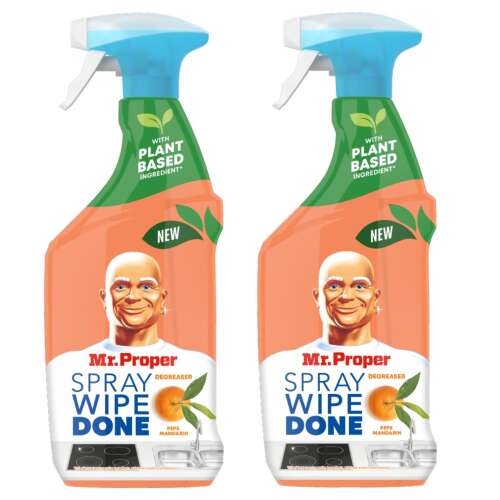 Mr. Proper Spray Wipe Done Zsírtalanító tisztítószer Peps Mandarin 2x800ml