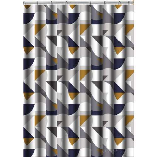 Zuhanyfüggöny - SILVER MOSAIC - Impregnált textil - 180 x 200 cm