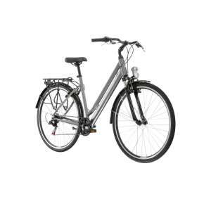 Kross Sentio 1.0 városi kerékpár, szürke, első és hátsó lámpával - Kross