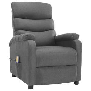 vidaXL világosszürke szövet elektromos masszázsfotel