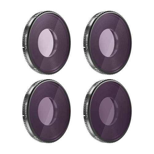 Freewell Bright Day filter set for DJI Action 3 camera, includes ND8/PL, ND16/PL, ND32/PL and ND64/PL filters