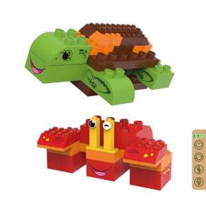 BiOBUDDi Baustein-Set mit Schildkröte und Krabbe, umweltfreundlich, nachhaltig, aus Zuckerrohr hergestellt, für Kinder von 4-8 Jahren - BiOBUDDi
