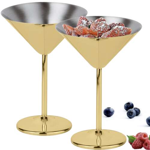 Quasar & Co.®, 2 db martinis pohár, rozsdamentes acél, h 16 cm, 250 ml, Golden Blonde