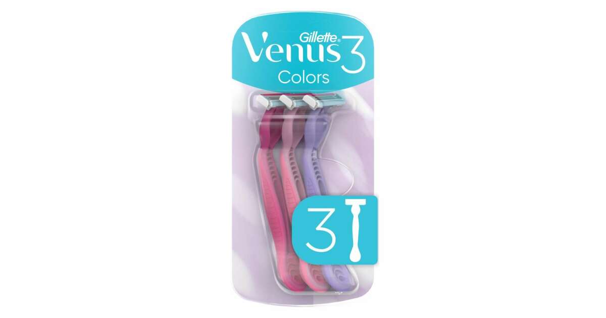 Gillette Simply Venus 3 Blades Women's Disposable Razors, 2pcs, Gillette