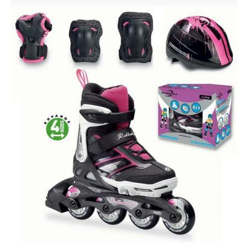 Rollerblade Spitfire Cube gyermek görkorcsolya szett fekete/pink 36,5-40,5