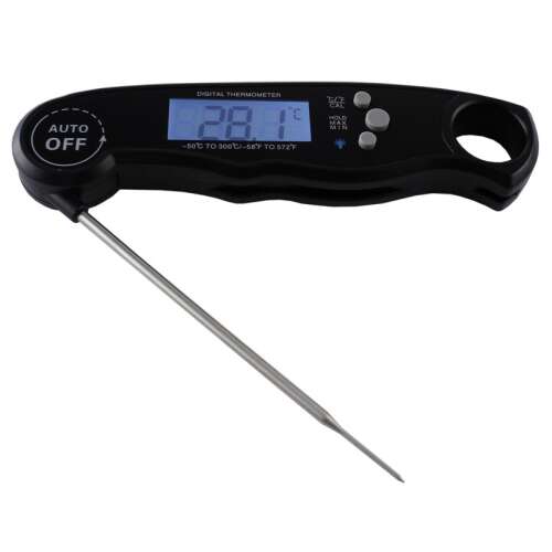 ProCart® Digital Thermometer with Probe, IP67 Waterproof, Illuminated LCD, Magnet, Auto On/Off