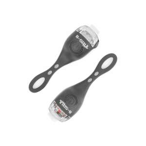 2 pack B-Soul bike lights, front and rear, black, silicone - Bicycle Light