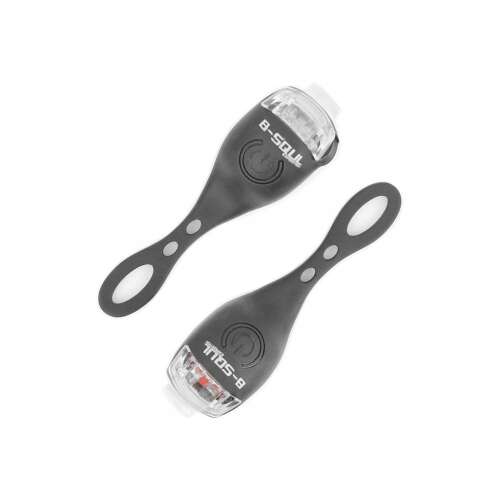 2 pack B-Soul bike lights, front and rear, black, silicone