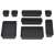 Palmonix modular organizer set, black, 8 pieces, for cutlery, kitchen drawer, plastic