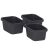 Three Palmonix black plastic drawer organizers, large size