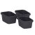 Three Palmonix black plastic drawer organizers, large size