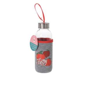 Kulacs Excellent Houseware sklenená fľaša na vodu s neoprénovým puzdrom, 400 ml, červená - Preprava jedla a nápojov