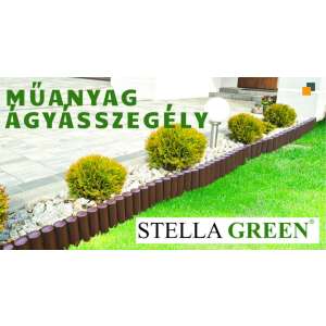 Stella Green barna műanyag ágyásszegély telepítve virágágyás körül - Ágyásszegély