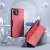 Samsung Galaxy A14 4G / A14 5G red and dark blue flip case with card holder, front and back view