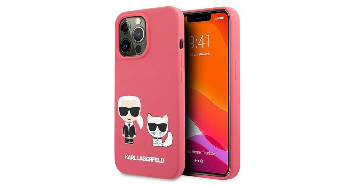 KARL LAGERFELD KLHCP13MMNMP1P Custodia rigida per iPhone 13 6.1 pollici rosa monogramma Pl