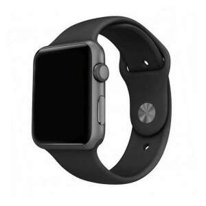 Czarny silikonowy pasek do zegarka Apple Watch 42/44/45 mm - Mercury