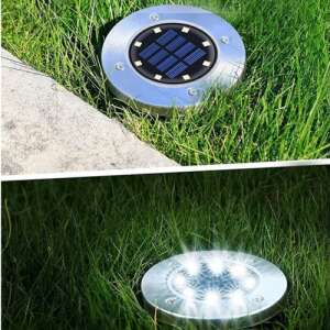 Solar Powered Ground Garden Uplight 8LED 4pcs Warm White