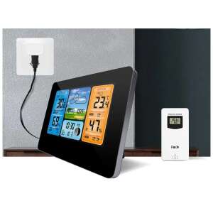 Wireless weather station with indoor and outdoor temperature and humidity display, clock, calendar, and moon phase - Weather Station