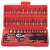 46 piece socket set with ratchet wrench, screwdriver bits, and allen keys, open case