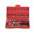 46 piece socket set with ratchet wrench, screwdriver bits, and allen keys, open case