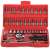 46 piece socket set with ratchet wrench, screwdriver bits, and allen keys, open case