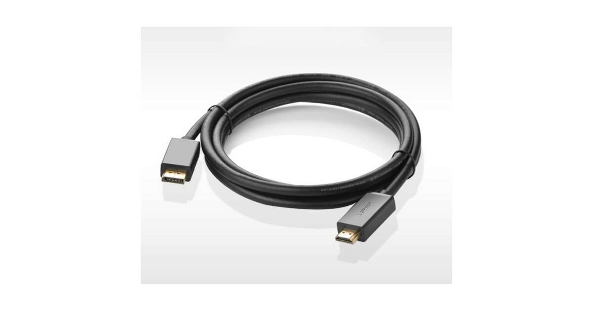 Ugreen egyirányú DisplayPort-HDMI kábel 4K 30Hz 32 AWG 2m fekete