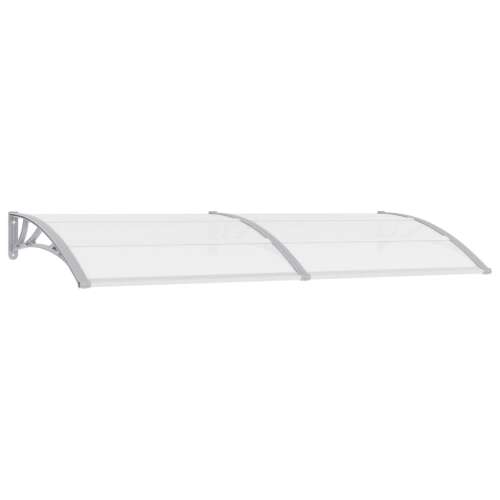 vidaXL szürke polikarbonát ajtóelőtető 240 x 100 cm, elülső nézet - Bejárati előtető