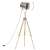 Lampă de podea vidaXL cu trepied și reflector argintiu, înălțime 103-140 cm, soclu E27, înălțime reglabilă