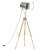 Lampă de podea vidaXL cu trepied și reflector argintiu, înălțime 103-140 cm, soclu E27, înălțime reglabilă