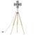 Lampă de podea vidaXL cu trepied și reflector argintiu, înălțime 103-140 cm, soclu E27