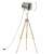 Lampă de podea vidaXL cu trepied și reflector argintiu, înălțime 103-140 cm, soclu E27, înălțime reglabilă