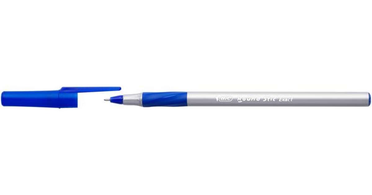 BIC Round Stic Exact 0 28 mm cap blue ballpoint pen Pepita