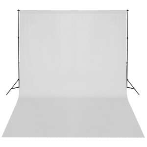 vidaXL fehér háttértartó állványrendszer, 300 x 300 cm, fehér pamuthátterrel, fekete hordtáskával és két állvánnyal - Stúdiófény és Reflektor