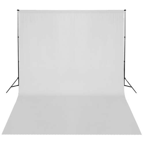 vidaXL fehér háttértartó állványrendszer, 300 x 300 cm, fehér pamuthátterrel, fekete hordtáskával és két állvánnyal