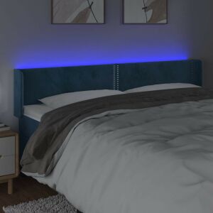 vidaXL dark blue velvet LED headrest 183 x 16 x 78/88 cm 126153604 - VidaXL Headboard