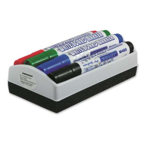 GRANIT Boardmarker-Set, 2-3 mm, konisch, mit Stifthalter, GRANIT &rdquo;M460&rdquo;, 4 verschiedene Farben + Radierer