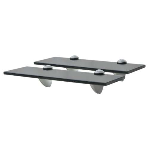 vidaXL 2 db lebegő üvegpolc 30 x 20 cm 8 mm fekete - Fali polc