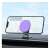 HOCO magnetic car phone holder, purple, holding a smartphone on a car dashboard