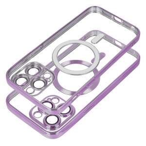 Electro Mag Cover iPhone 13 case, deep purple, clear case with magnetic ring, camera protection, MagSafe compatible - OEM Phone Case