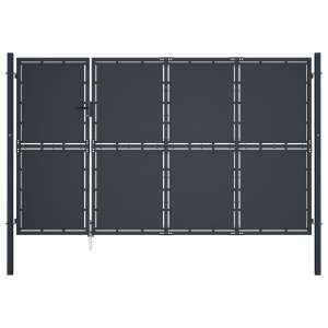 vidaXL antracitszürke acél kertkapu 350 x 175 cm - Kertkapu