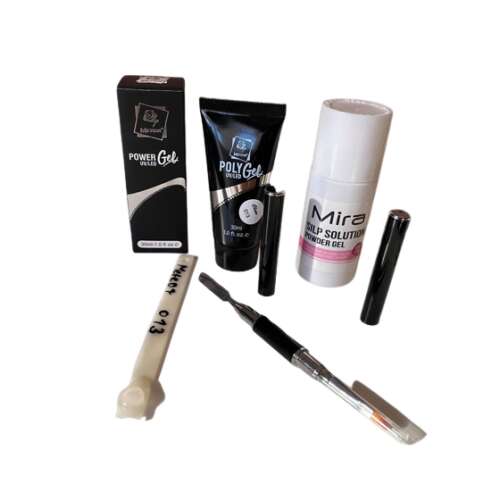 Polygél köröm építő készlet ecsettel, folyadékkal és zselével, 013-as szín