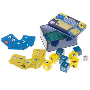 Smiling Face Building Blocks game, a fun and educational game for kids, includes wooden blocks, cards, and a dice - Kik