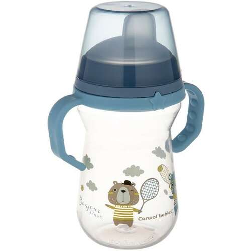 Canpol Bonjour Paris Itatópohár szilikonos ivócsőrrel 250 ml (6h+) - Kék